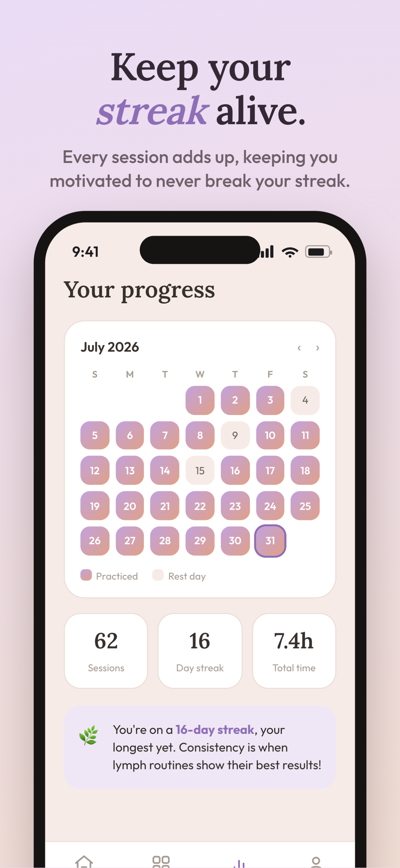 Vivalymph progress tracking